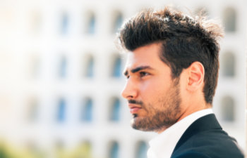 side portrait of a mans face